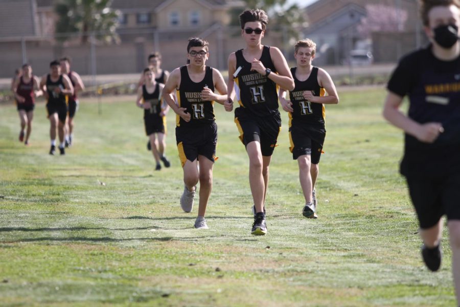 The Hughson High School Cross Country team at a meet in mid-February. 
